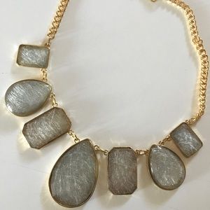 Gray gold statement necklace